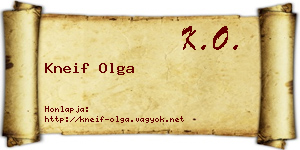 Kneif Olga névjegykártya